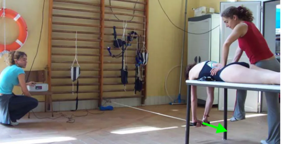 Figure 6: Isometric muscular force recording: 90º shoulder extension with arms extended.