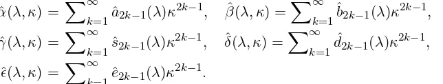 Table 6: The coeﬃcients ˆb2k+1(λ) for k < 4.