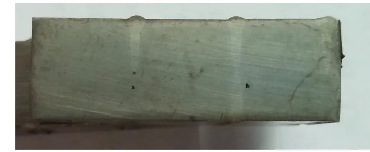 Figure 6. Welded test macrosection performed with the EBS in the following condition parameters  U=40 kW, I=35 mA, v=20 mm/s 
