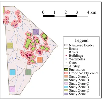 Figure 2.1: N/a’an ku sê Map and Study Zones 