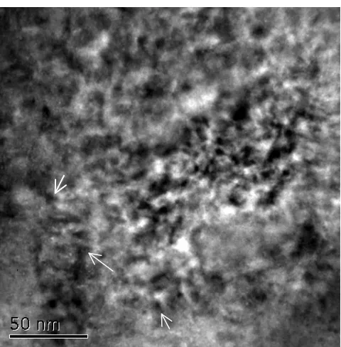 Figure 6:  the dark region, suggesting clustering.  surrounding it is attributed to excess self-interstitials
