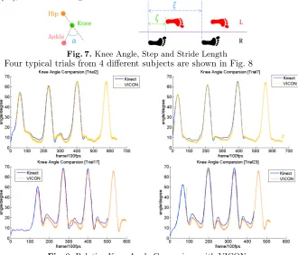 Fig. 7. Knee Angle, Step and Stride Length