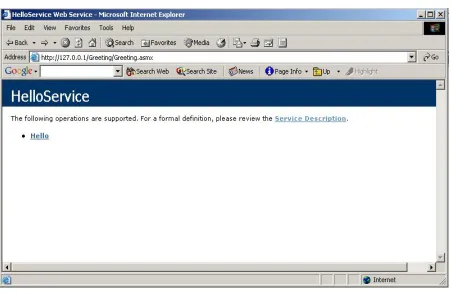 Figure 7:   List of operations displayed in .NET 