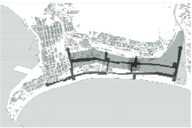 Fig. 4 Integration of the Stadia into the Urban Design of Durban 
