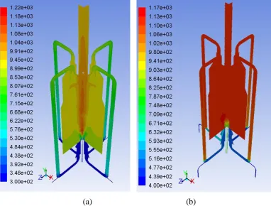 Figure 3: Final design with bigger EGR pipe (a) 2D schematic diagram (b) 3D image 
