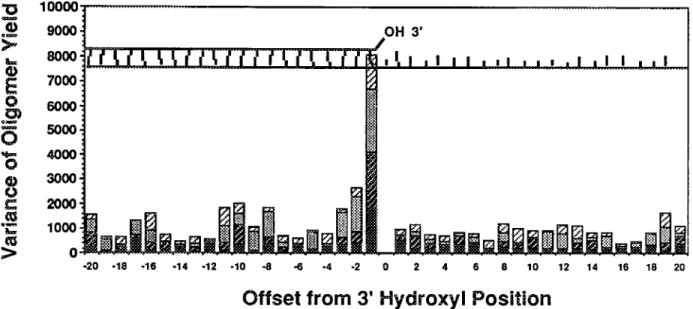 Figure  5.  A variance  profile  of  the  Taq DNA  Polymerase in  relation  to  the  sequence context  of  the  template  DNA  strand