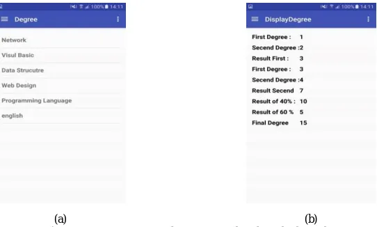 Figure 3: User Interface (a) student ID (b) menue panel 