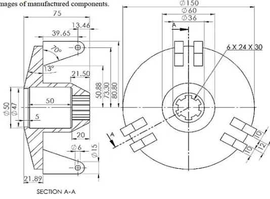 Fig. 1. Dimensions of movable pulley on side of primary clutch 