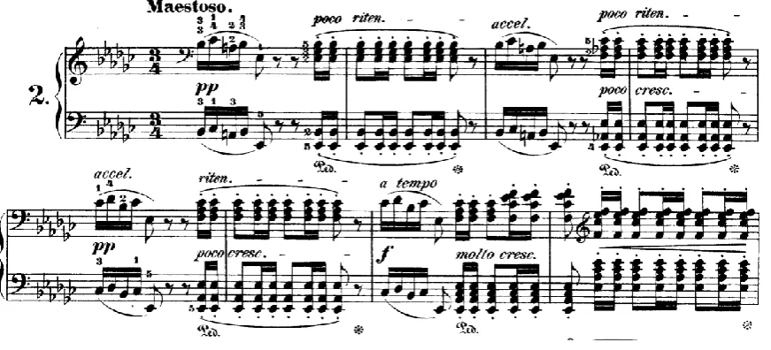 Fig. 3. Beethoven, Sonata in D minor, op. 31 no. 2. II, mm. 97-102 (from Schenker’s own edition of Beethoven)81
