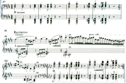 Fig. 8. Liszt, Sonata in B minor, bars 297-305.  