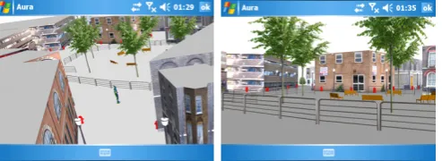 Figure 3. a) Oblique & b) Allocentric VR perspectives  