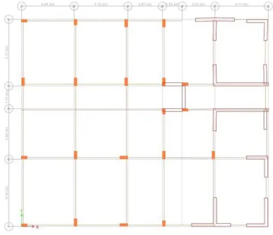 Fig 1: view of Building plan with shear wall  