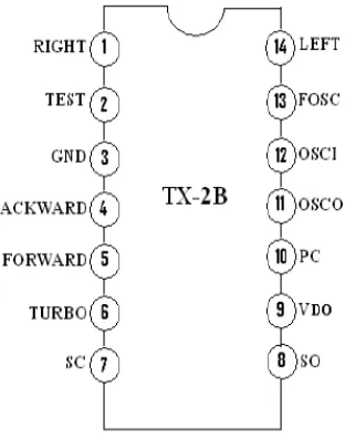 Fig 2: Pin configuration of TX-2B chip [5]  