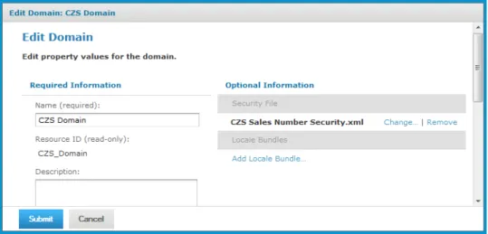 Figure 5-7 Uploaded Security File in the Domain Dialog