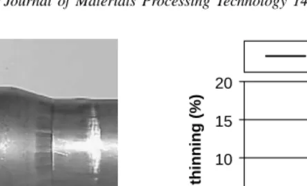 Fig. 7. Hydroformed part from AISI 304 using the loading paths obtainedby SF.
