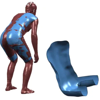 Figure 7: 3D scan resulting surface model for 95th percentile (Table 1), posture A 