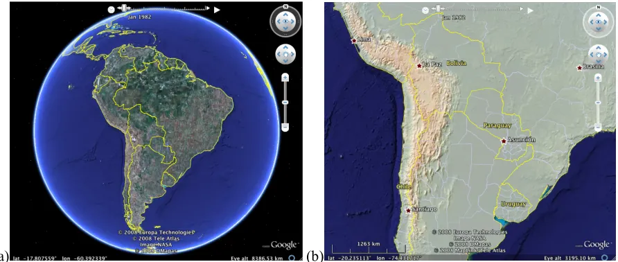 Figure 1. Background datasets in Google Earth. 