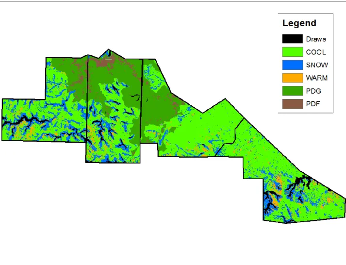 Figure 2.6: Final random forest generated thematic map of the entire study site in north  central South Dakota produced from the combined 2015-2016 imagery data