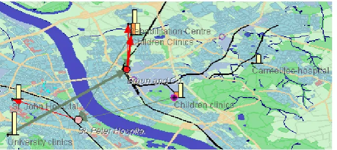 Figure 5. The map display shows information relevant to a selected people category 