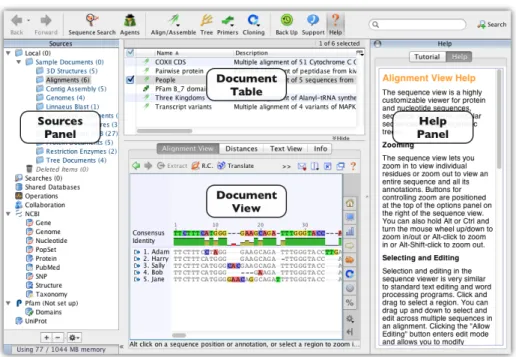 Figure 2.1: Geneious main window
