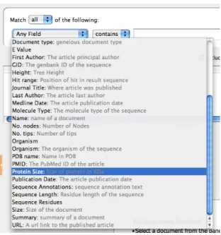 Figure 2.11: Searching the local documents on a user-defined field