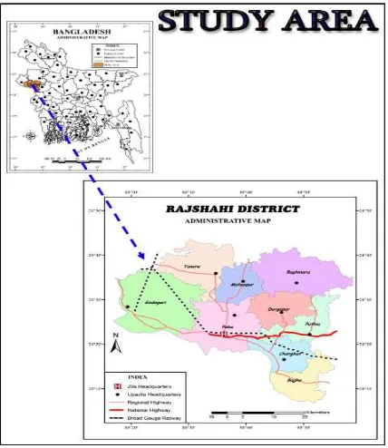 Figure 1 Map of the Rajshahi district 