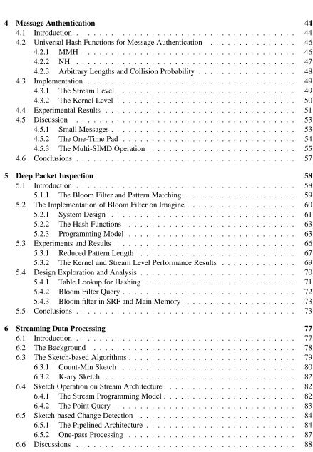 Table Lookup for Hashing . . . . . . . . . . . . . . . . . . . . . . . . . .Bloom Filter Query 
