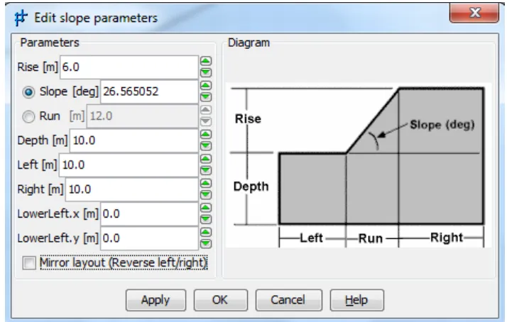 Figure 24 FLAC/Slope: Slope Parameters for all Cases - Simple Reservoir Embankment 