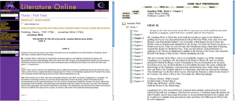 Figure 1. LION (left) and Greenstone (right) interfaces to the ECF collection. 