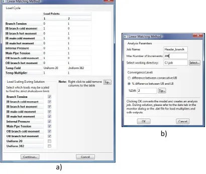 Fig. 9.  a) Load Cycle dialog; b) Job dialog 