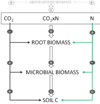 Figure  5:  Synthesis  of  elevated  CO2  effect  in  grasslands.  When  no  N  fertilizer  was  added,  elevated  CO2 