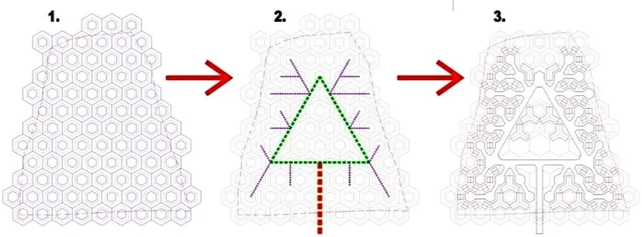 Figure 4 shows the algorithm scripting in Grasshopper tool and its output in Rhino3D software