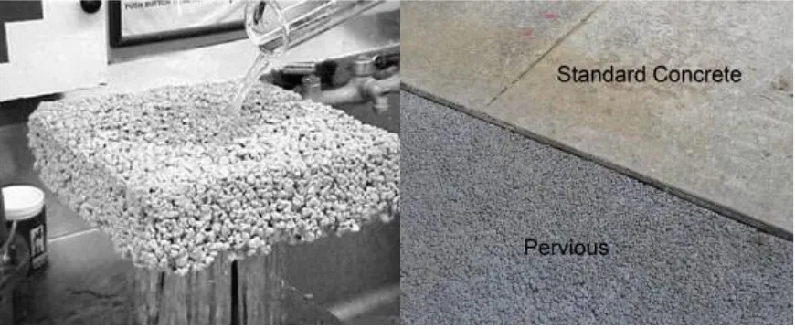 Figure 3.4 - Comparison of standard and porous concrete surfaces (PETRO Design/Build 2013) 