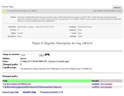 Figure 7. ViewVC: SVN revision description for ‘ﬁx’ to bug 1965114