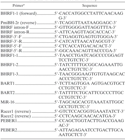 TABLE 1. Primers used in this study