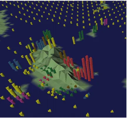 Figure 2.4: A visualization using pexels to track typhoon Amber (August 28, 1997) making landfall on theisland of Taiwan