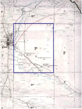 Figure 2.6.  Mockup of the map from Figure 2.5 after undergoing a  Cartesian demagnification (0.5X) in areas outside of grid location 10