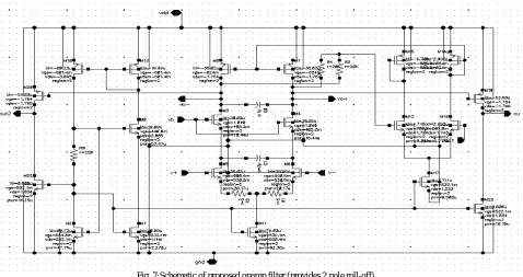 Fig. 7:Schematic of proposed opamp filter (provides 2 pole roll-off)  