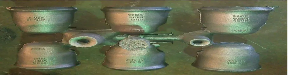 Fig. 2:- Cope of Gating system of Socket cap 420 KN                     Fig.3:- Drag of Gating system of Socket cap 420 KN 