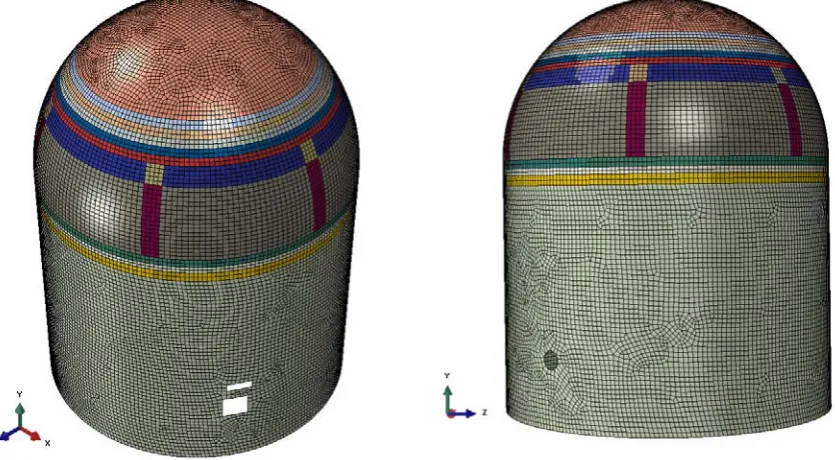 Figure 1. Finite element model of RAPS-2 Containment Structure 