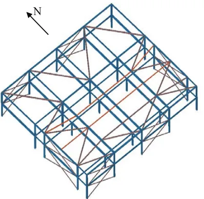 Figure 1 – Isometric View on Braced Structure Analysed