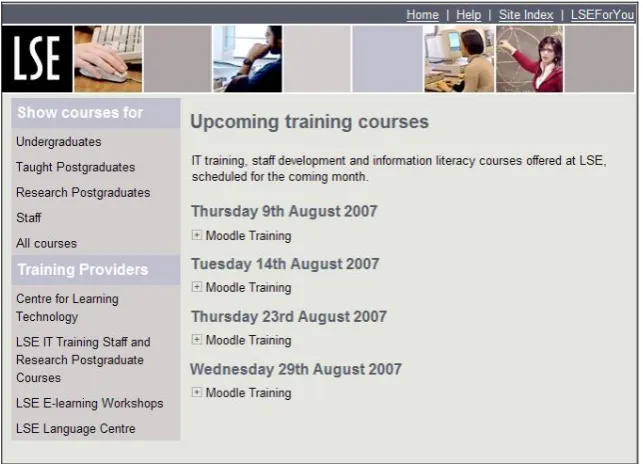 Figure 1: The LSE Training Portal  