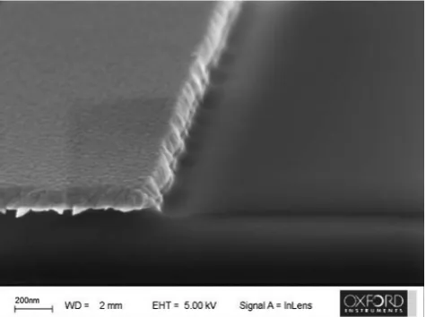 Fig. 4 ICP etching of Au film in Cl2 plasma at 160 °C (SiO2 hard maskhas not been removed)
