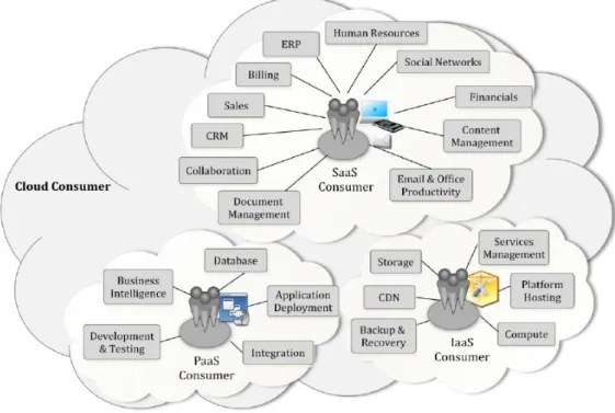 Figure 3.3: Typical Provided Cloud Services [27]