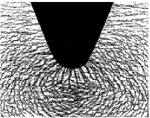 Fig.10. Stress caused by applied load around the notch, the unit is in MPa. (a) σ xx       (b) hydrostatic stress 