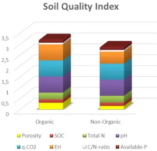 Fig. 1. Soil quality index in organic and non-organic paddy fields