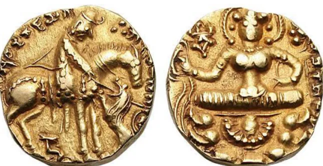 Figure 1: Gold dinar of Prakāśāditya 6