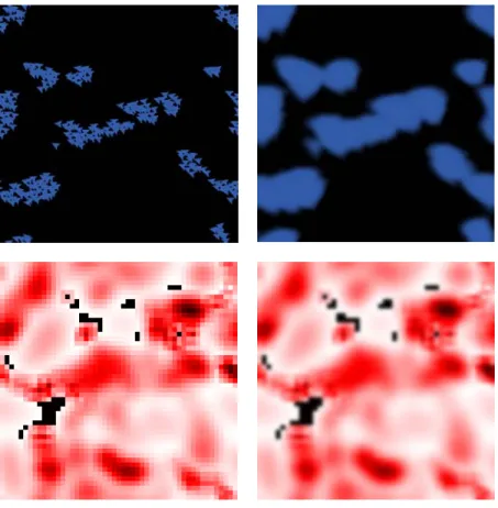 FIGURE 12 Flocking and Boiling Models. Examples of  blurred agents to observe emergent macro behavior 
