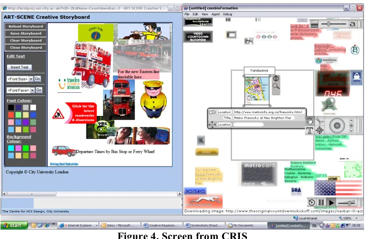 Figure 4. Screen from CRIS 