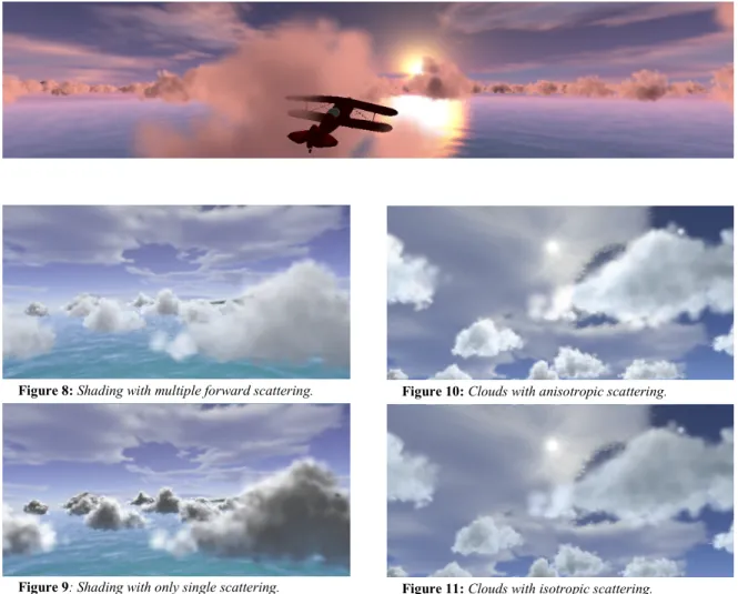 Figure 12: An example of shading from two light sources to simulate sky light.  This scene was rendered with two lights,  one orange and one pink